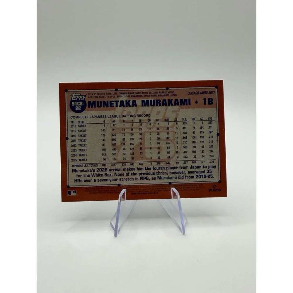 2026 Topps Chrome Munetaka Murakami 1991 Topps Refractor - White Sox